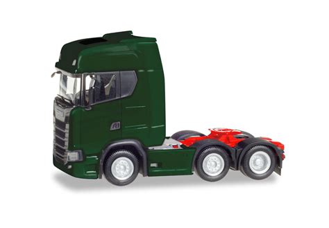 Herpa H0 Scania CS 20 HD 6x2 Zugmaschine moosgrün Herpa H0 LKW