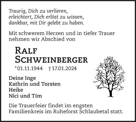 Traueranzeigen Von Ralf Schweinberger M Rkische Onlinezeitung