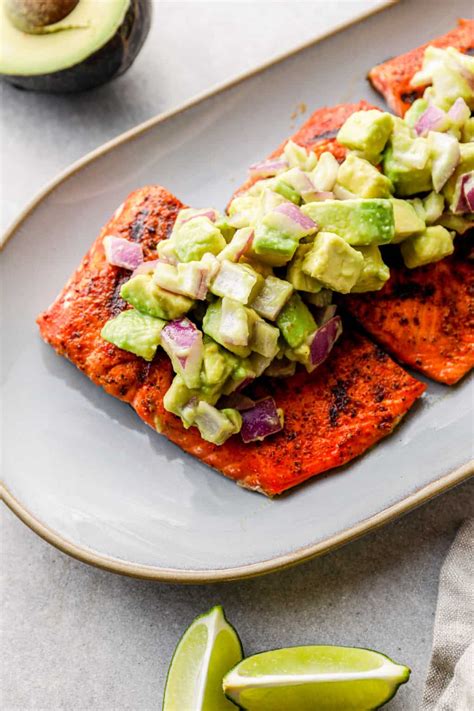 Grilled Salmon Recipe With Avocado Salsa Whole30 Salmon Video