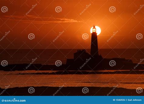 St Mary s Lighthouse stock photo. Image of sunset, afterglow - 1546926