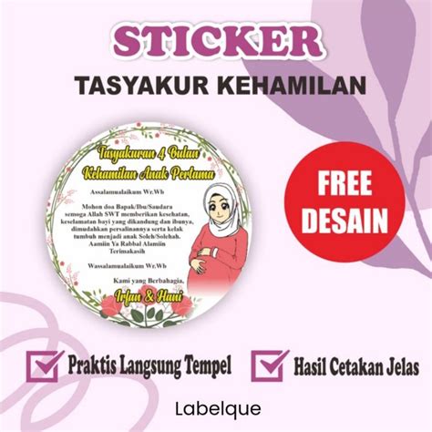 Jual TANPA MINIMAL ORDER Sticker Tempel Tasyakuran Kehamilan 4