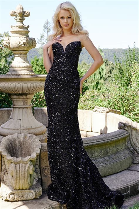 Black Sequin Mermaid Prom Dress