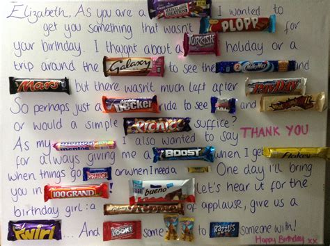 Chocolate Message Boardposter Candy Bar Cards Birthday Chocolate