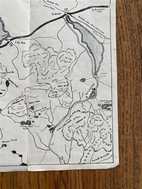 Vintage Moosehead Lake Maine Map Camps Cottages Hotels Inn Cabins