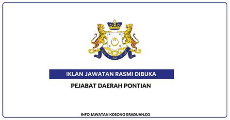 Permohonan Jawatan Kosong Pejabat Daerah Pontian Portal Kerja Kosong