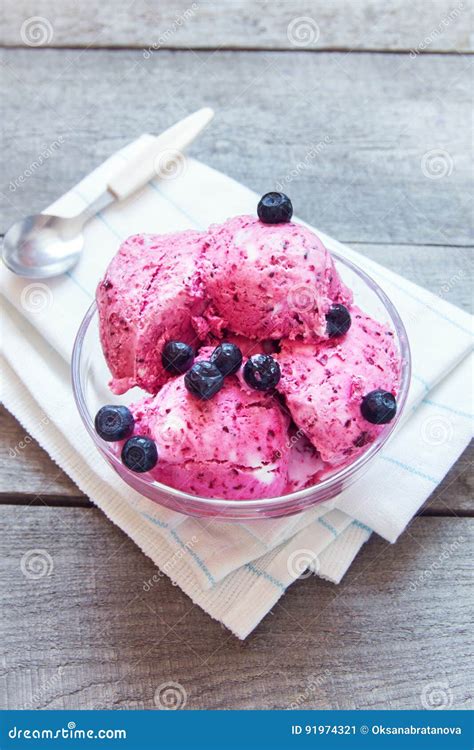 Homemade Berry Ice Cream Stock Image Image Of Delicious 91974321