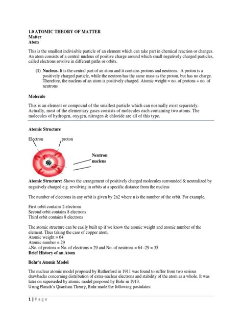 Atomic Theory Matter Pdf