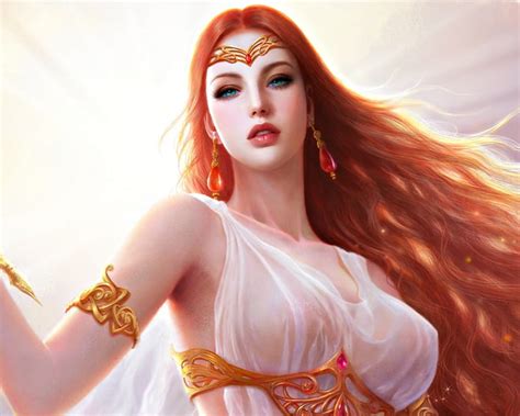 Goddess Art Frumusete Luminos Redhead Woman Ruoxing Zhang