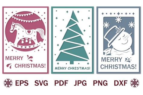 Bundle Of Papercut Christmas Cards Svg Graphic By Lesinka Creative