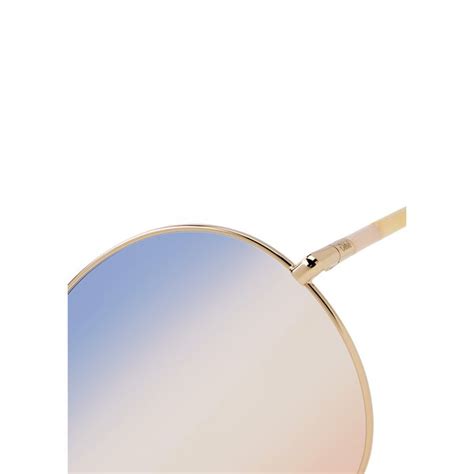 Chloe Chloé Ulys Gold Tone Round Frame Sunglasses Editorialist