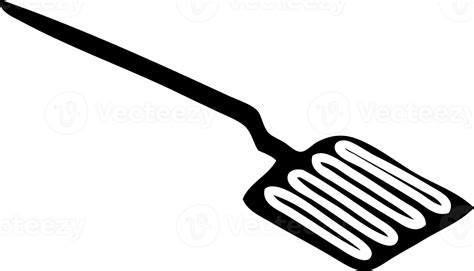 Line Drawing Quirky Cartoon Spatula Solid Black Icon 45455550 Png
