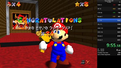 Super Mario 64 16 Star Speedrun 24 32 Youtube