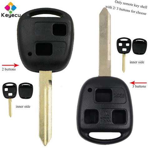 KEYECU Replacement Remote Smart Car Key Shell TOY47 Uncut Blade No