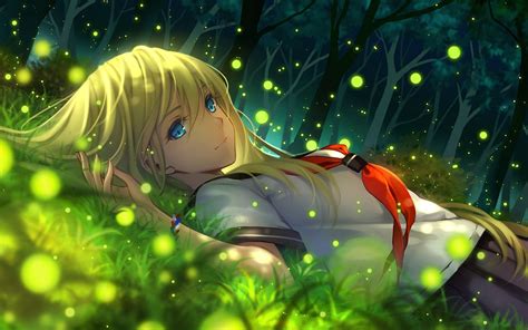 Anime The Forest Of Firefly Lights Wallpapers Wallpaper Cave