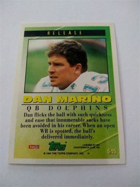 Topps Football Dan Marino Tools Of The Game Hof Set Break Nm