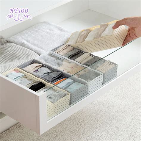 Lattice Socks Storage Box Desktop Underwear Storage Bag Drawer Underwear Finishing Box Plastic ...