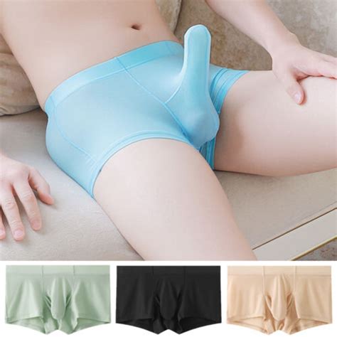 Mens Sexy Mesh Elephant Nose Pouch Boxer Briefs Underwear Lingerie Trunks Shorts EBay