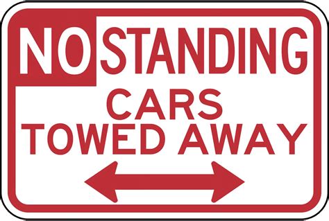 Vinyl Stickers No Standing Cars Towed Away Baltimore Safety And