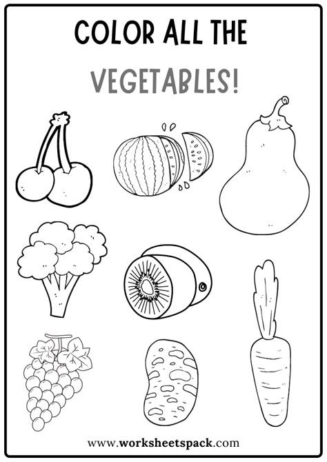 Vegetable Worksheets For Preschool