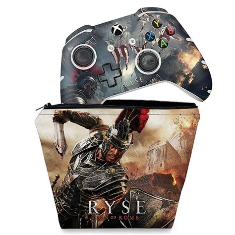 KIT Capa Case E Skin Xbox One Slim X Controle Ryse Pop Arte Skins