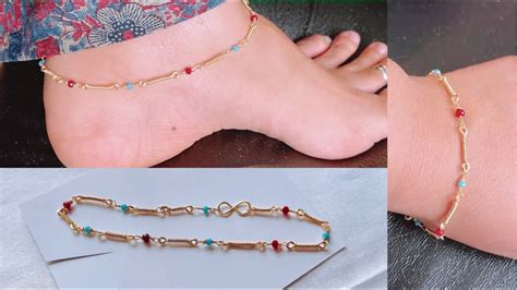 How To Make Simple And Dainty Anklet Braceletdiy Ankletwire Wrapped