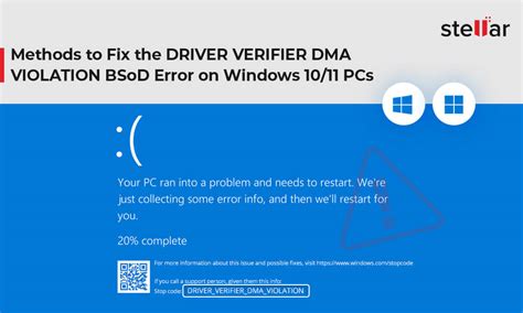 Methods To Fix The Driver Verifier Dma Violation Bsod Error On Windows 10 11 Pcs Stellar