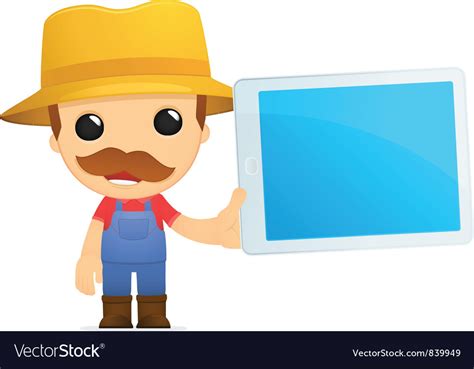 Funny cartoon farmer Royalty Free Vector Image