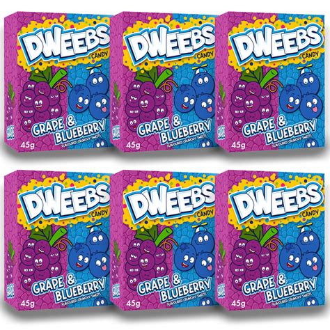 Dweebs Grape and Blueberry 6 Pack - American Sweets - American Candy - Retro Sweets