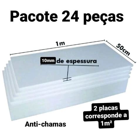 Placa De Isopor Tamanho - 24 PLACAS DE ISOPOR EPS ANTICHAMAS ESPESSURA 10MM, TAMANHO 100 X 50CM ...
