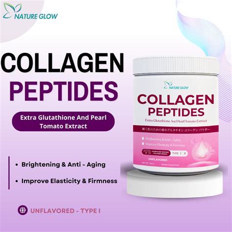 Collagen Peptides Powder Nature Glow Unflavor Extra Glutathione And