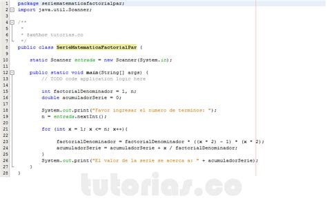 Ciclo For Java Serie Matematica Factorial Par Tutorias Co