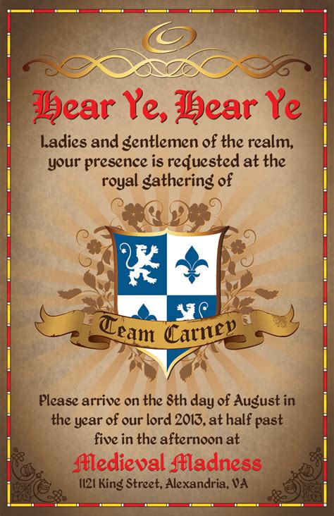 Medieval Times Birthday Invitation - Get More Anythink's