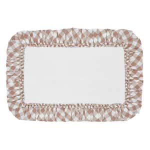 Vhc Brands Burlap Checkered Border In X In Burgundy Bathmat