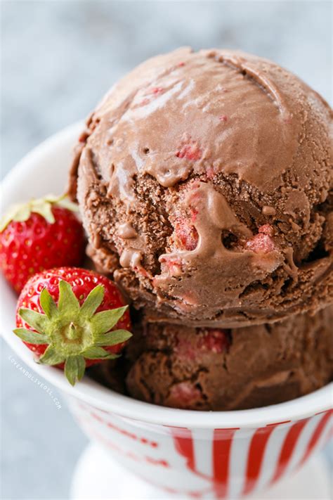 Dark Chocolate Strawberry Ice Cream Love And Olive Oil