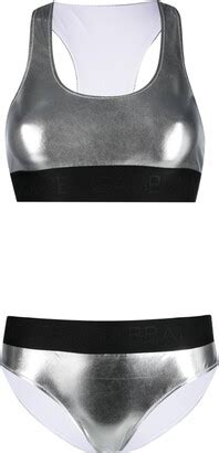 Dolce Gabbana Metallic Effect Bikini ShopStyle Two Piece Swimsuits