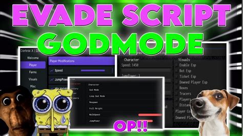 NEW Evade Script Hack GUI God Mode Auto Farm Teleport Bhop