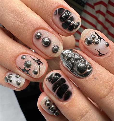 Арт маникюр Москва on Instagram Nude Grunge nails Edgy nails