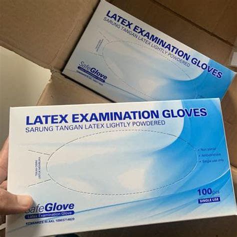 Sarung Tangan Latex Handscoon Gloves Powder Safeglove 1 Box