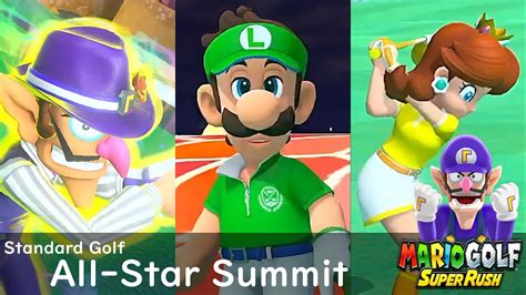 Mario Golf Super Rush Waluigi Vs Luigi Vs Daisy In All Star Summit