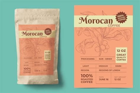 Free Vector | Hand drawn coffee label design template