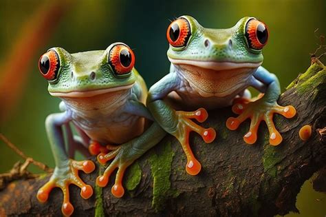 Premium Ai Image Tree Frogs With Red Eyes Smile