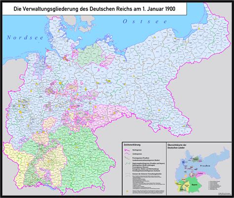 Administrative division of the German Empire in 1900 [5000 x 4222] : r ...