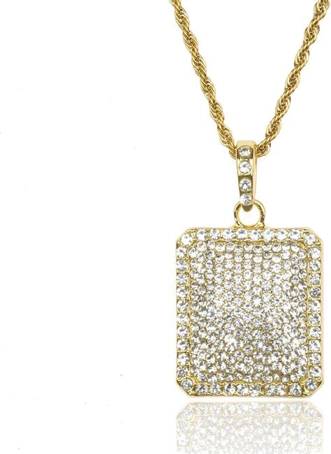 Halukakah Cadena De Oro Hombres Iced Out Chapado En Oro Real De K Cz