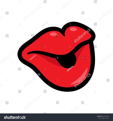 Cartoon Red Lips Stock Vector Royalty Free 1066103681 Shutterstock