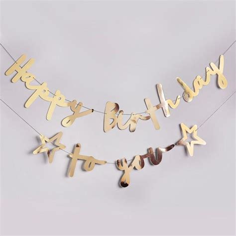 Gold Happy Birthday Banner, Gold Birthday Bunting, Gold Birthday Party ...