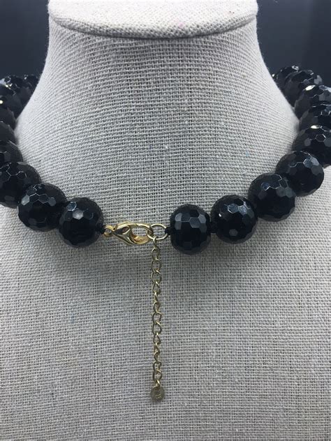 Faceted Black Onyx Necklace Etsy