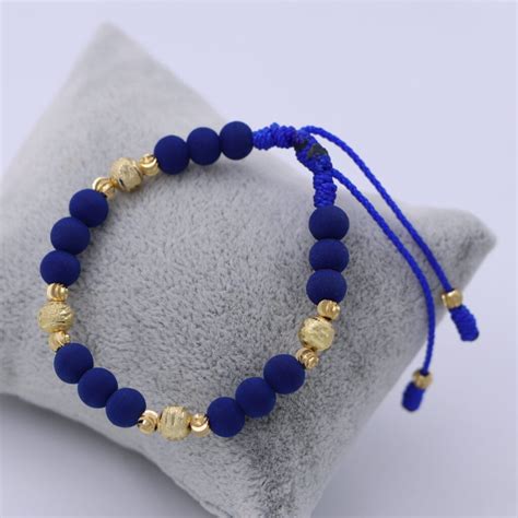 Brazalete azul balín oro laminado 18k Oro laminado 18k