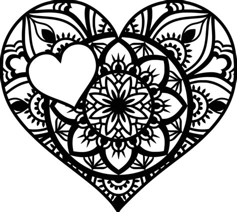 Heart in heart , mandala 7534736 Vector Art at Vecteezy