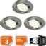 LOT DE 3 SPOT LED ENCASTRABLE ORIENTABLE ALU BROSSE AVEC AMPOULE GU10