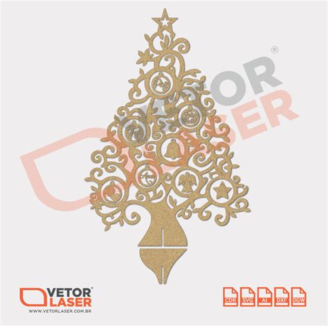 Vetor Árvore de Natal 0002 CDR AI SVG DXF e DGW